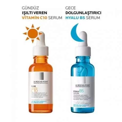 La Roche Posay Hyalu B5 30 Ml + Pura Vitamin C 10 Ml Serum Seti DER-LAR-149 La Roche Posay Hyalu B5 30 Ml + Pura Vitamin C 10 Ml Serum Seti DER-LAR-149