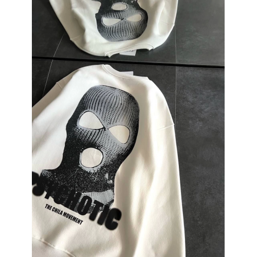 Kışlık Bisiklet Yaka Baskılı SweatShirt - Beyaz Kışlık Bisiklet Yaka Baskılı SweatShirt - Beyaz