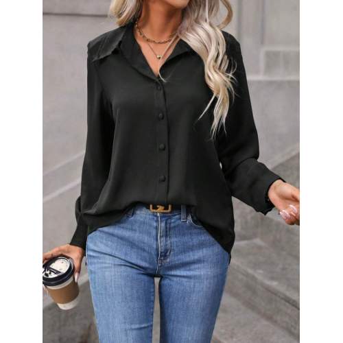Kadın Uzun Kollu Yakalı önden Düğmeli Aerobin Gömlek