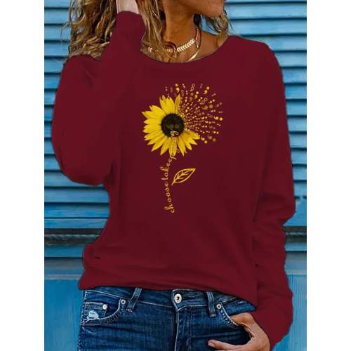 Kadın Uzun Kollu Bisiklet Yaka Ayçiçeği Desenli Viskon Bluz Kadın Uzun Kollu Bisiklet Yaka Ayçiçeği Desenli Viskon Bluz