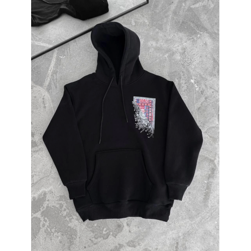 Uzun Kol Kapşonlu Ön Ve Arka Baskılı SweatShirt - Siyah Uzun Kol Kapşonlu Ön Ve Arka Baskılı SweatShirt - Siyah