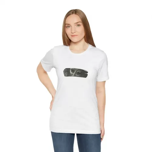 Unisex Bisiklet Yaka Baskılı T-Shirt - Beyaz Unisex Bisiklet Yaka Baskılı T-Shirt - Beyaz