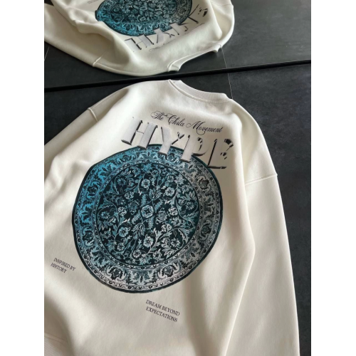 Üç İplik Bisiklet Yaka Baskılı SweatShirt - Beyaz Üç İplik Bisiklet Yaka Baskılı SweatShirt - Beyaz