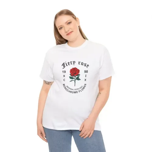Unisex Bisiklet Yaka Baskılı T-Shirt - Beyaz Unisex Bisiklet Yaka Baskılı T-Shirt - Beyaz