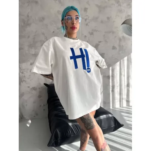 Unisex Nakış İşlemeli T-Shirt - Beyaz Unisex Nakış İşlemeli T-Shirt - Beyaz