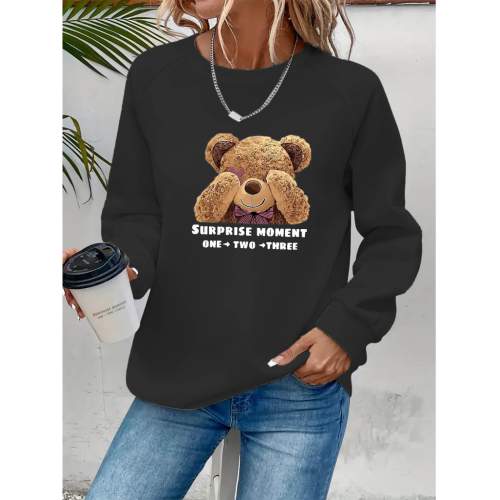 Kadın Uzun Kollu Bisiklet Yaka Ayıcık Desenli Viskon Iki Iplik Bluz Kadın Uzun Kollu Bisiklet Yaka Ayıcık Desenli Viskon Iki Iplik Bluz