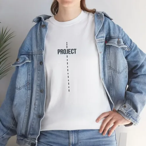 Unisex Bisiklet Yaka Baskılı T-Shirt - Beyaz Unisex Bisiklet Yaka Baskılı T-Shirt - Beyaz