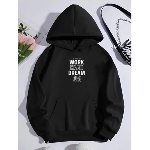 Kışlık Üç İplik Kapşonlu SweatShirt - Siyah Kışlık Üç İplik Kapşonlu SweatShirt - Siyah