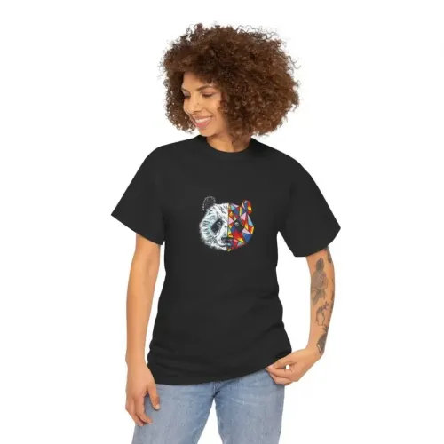 Unisex Bisiklet Yaka Baskılı T-Shirt - Siyah Unisex Bisiklet Yaka Baskılı T-Shirt - Siyah