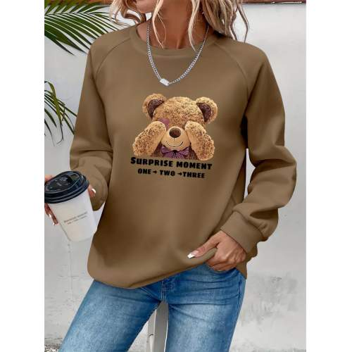 Kadın Uzun Kollu Bisiklet Yaka Ayıcık Desenli Viskon Iki Iplik Bluz Kadın Uzun Kollu Bisiklet Yaka Ayıcık Desenli Viskon Iki Iplik Bluz