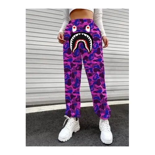 Bape Shark Dijital Baskılı Eşofman Altı - Mor Bape Shark Dijital Baskılı Eşofman Altı - Mor