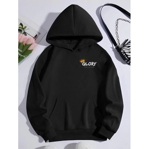 Kışlık Üç İplik Kapşonlu SweatShirt - Siyah Kışlık Üç İplik Kapşonlu SweatShirt - Siyah