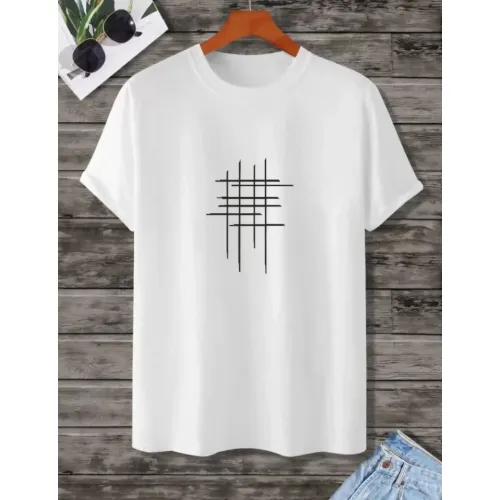Unisex Baskılı Oversize T-Shirt - Beyaz Unisex Baskılı Oversize T-Shirt - Beyaz