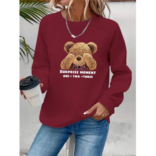 Kadın Uzun Kollu Bisiklet Yaka Ayıcık Desenli Viskon Iki Iplik Bluz Kadın Uzun Kollu Bisiklet Yaka Ayıcık Desenli Viskon Iki Iplik Bluz