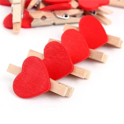 10lu Kalp Şekilli Ahşap Mandallar 3.5cm (10lu Set-10 Paket) 10lu Kalp Şekilli Ahşap Mandallar 3.5cm (10lu Set-10 Paket)