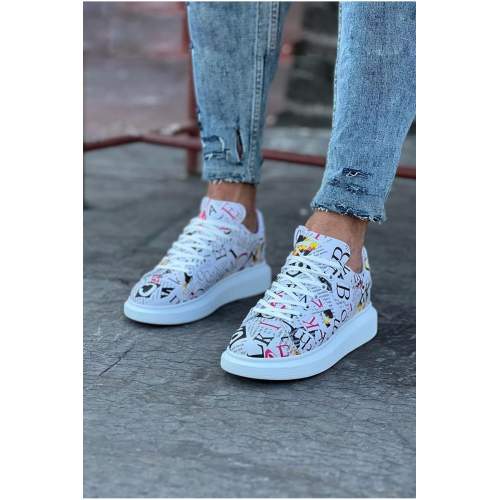 Dergi Desenli Boyalı Erkek Casual Ayakkabı Dergi Desenli Boyalı Erkek Casual Ayakkabı