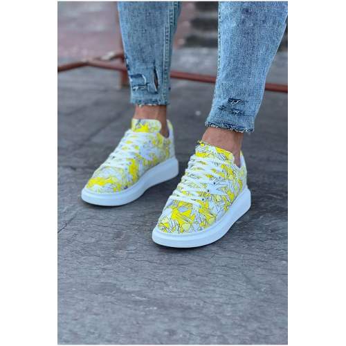 Sarı Cok Boyalı Erkek Casual Ayakkabı Sarı Cok Boyalı Erkek Casual Ayakkabı