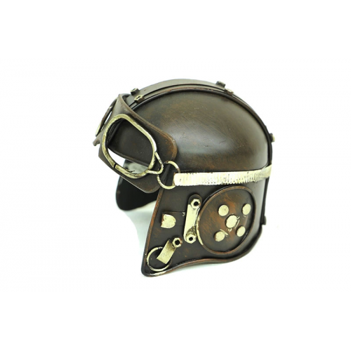 Vintage Tasarım Dekoratif Metal Pilot Kaskı Vintage Tasarım Dekoratif Metal Pilot Kaskı