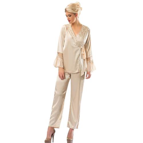 Gold Rengi Saten Pijama Takımı Gold Rengi Saten Pijama Takımı