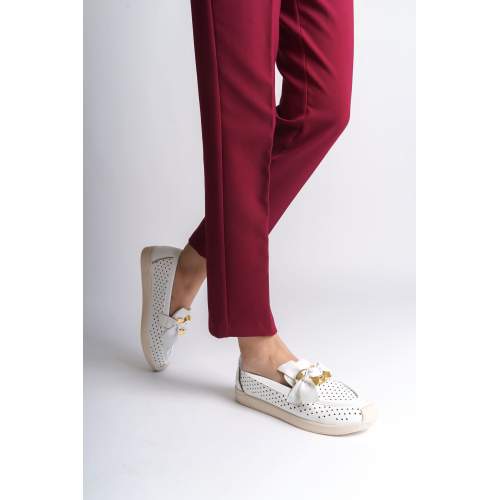 Lisinya948  Bağcıksız Ortopedik Rahat Taban Kalp Desenli Babet Ayakkabı KT Beyaz Lisinya948  Bağcıksız Ortopedik Rahat Taban Kalp Desenli Babet Ayakkabı KT Beyaz