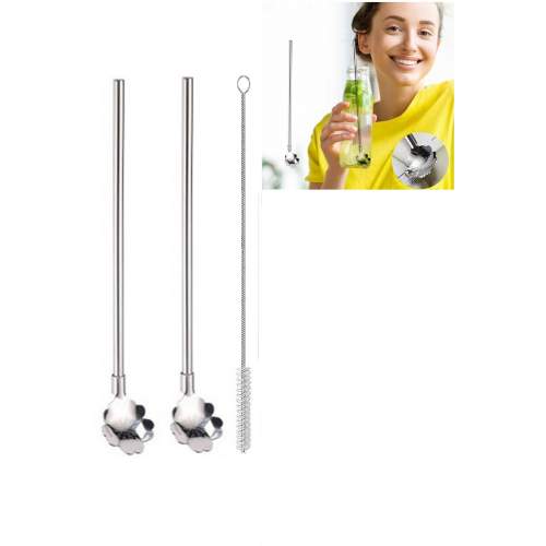 Paslanmaz Metal 2 li Kaşıklı Pipet Fırça Seti Paslanmaz Metal 2 li Kaşıklı Pipet Fırça Seti