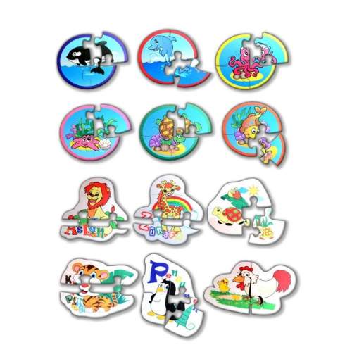 12 Set - 42 Parça  Deniz Canlıları ve Hayvanlar 2+ Keçe Yapboz - 2 Yaş Puzzle 12 Set - 42 Parça  Deniz Canlıları ve Hayvanlar 2+ Keçe Yapboz - 2 Yaş Puzzle