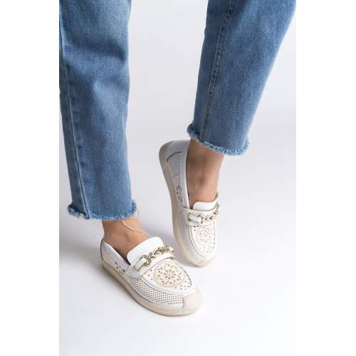 Lisinya948  Bağcıksız Ortopedik Rahat Taban Çiçek Desenli Babet Ayakkabı KT Beyaz Lisinya948  Bağcıksız Ortopedik Rahat Taban Çiçek Desenli Babet Ayakkabı KT Beyaz