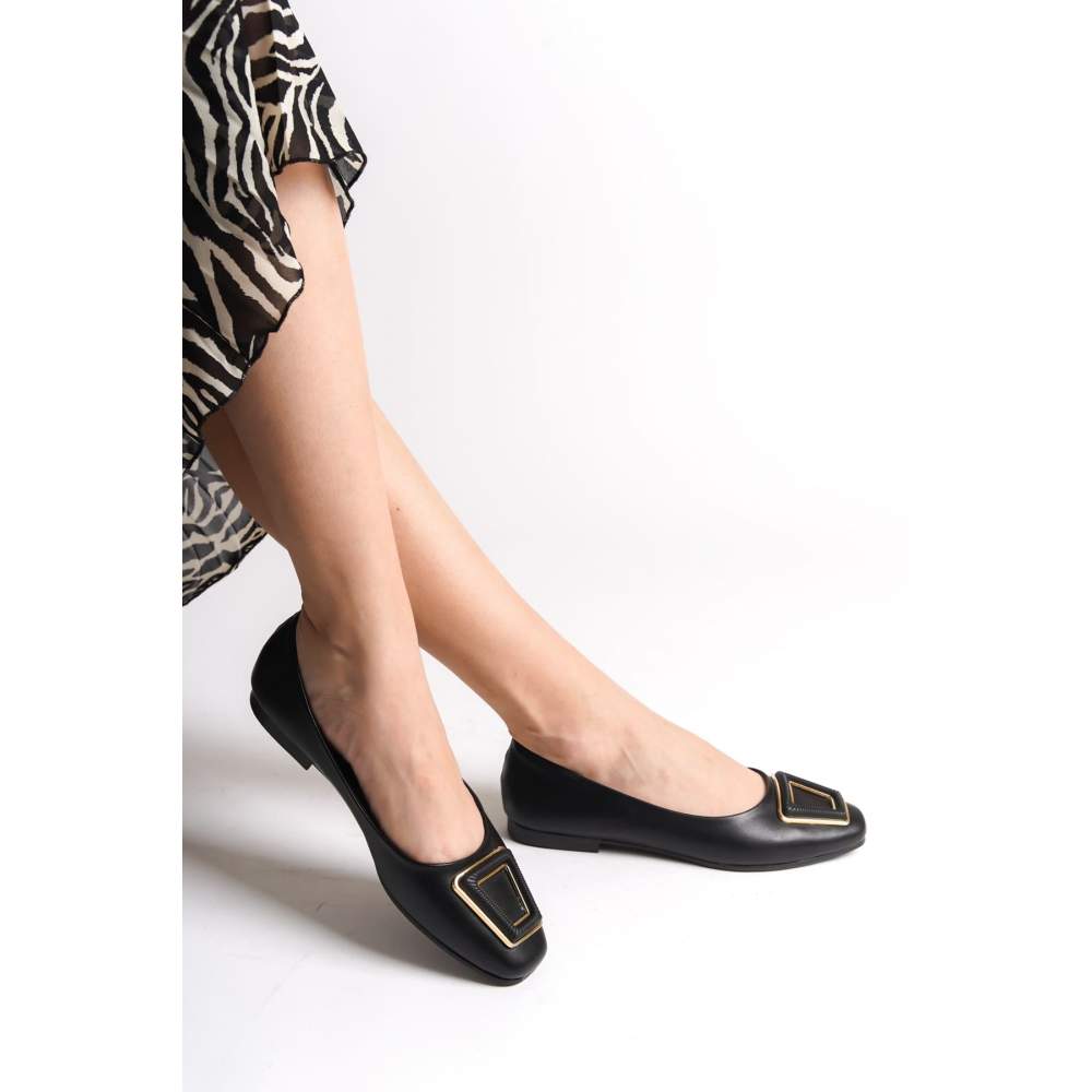 Lisinya948  Bağcıksız Ortopedik Rahat Taban Toka Detaylı Kadın Babet Ayakkabı ST Siyah Lisinya948  Bağcıksız Ortopedik Rahat Taban Toka Detaylı Kadın Babet Ayakkabı ST Siyah