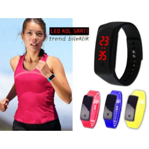 Siyah Ekranlı Led Kol Saati (Kırmızı) Siyah Ekranlı Led Kol Saati (Kırmızı)