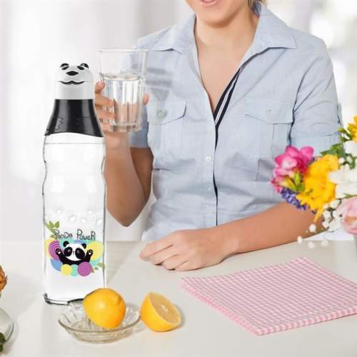 Sevimli Panda Tasarımlı Cam Suluk  Sızdırmaz 1000 ML Sevimli Panda Tasarımlı Cam Suluk  Sızdırmaz 1000 ML