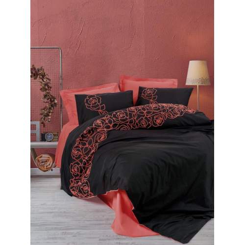 Ranforce Çift Kişilik Nevresim Takımı Rosen Mercan Ranforce Çift Kişilik Nevresim Takımı Rosen Mercan