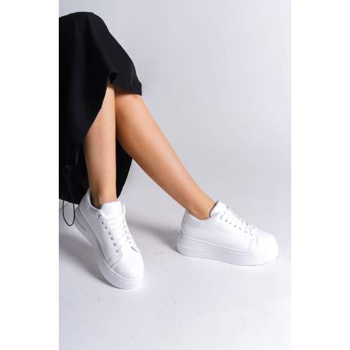 Lisinya948  Bağcıklı Ortopedik Taban Kadın Sneaker Ayakkabı BT Beyaz Lisinya948  Bağcıklı Ortopedik Taban Kadın Sneaker Ayakkabı BT Beyaz