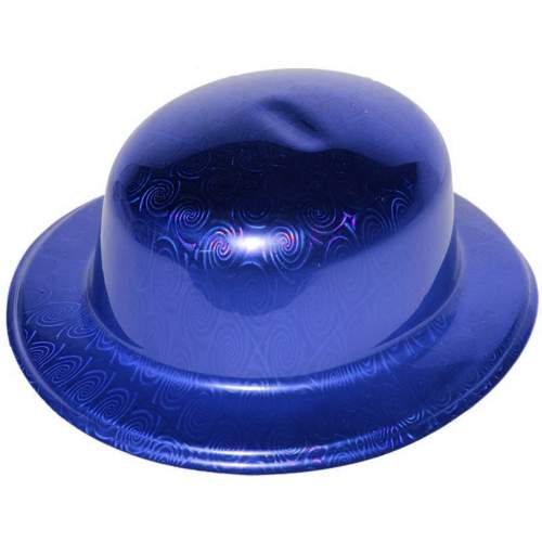 Mavi Renk Hologramlı Plastik Yuvarlak Melon 27x24 cm Mavi Renk Hologramlı Plastik Yuvarlak Melon 27x24 cm
