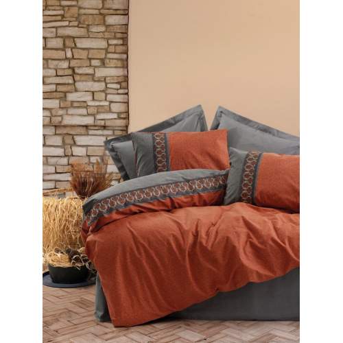 Çift Kişilik Nevresim Takımı Tamaya Kiremit Çift Kişilik Nevresim Takımı Tamaya Kiremit