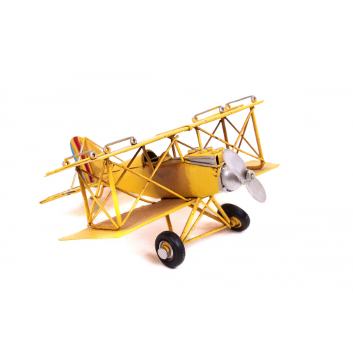 Vintage Tasarım Dekoratif Metal Uçak Çift Kanatlı Vintage Tasarım Dekoratif Metal Uçak Çift Kanatlı