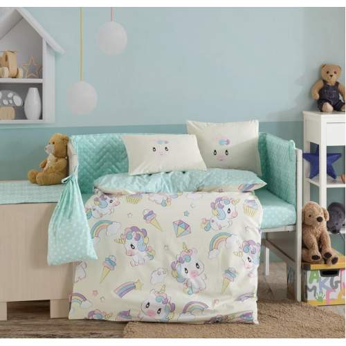 Mila Krem Poplin Bebek Nevresim Takımı