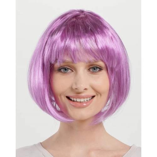 Rose Pembe Renk Düz Kesim Küt Parti Peruğu Kısa Takma Saç Rose Pembe Renk Düz Kesim Küt Parti Peruğu Kısa Takma Saç