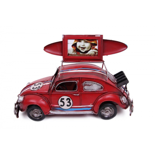 Vintage Tasarım Dekoratif Metal Araba Çerçeveli Ve Kumbaralı Vintage Tasarım Dekoratif Metal Araba Çerçeveli Ve Kumbaralı