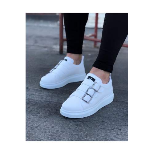 Beyaz Tokalı Kalın Taban Erkek Ayakkabı Beyaz Tokalı Kalın Taban Erkek Ayakkabı