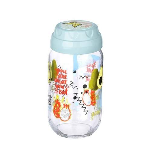 Vintage  Dekoratif  Desenli Cam Kavanoz 1000 ml - 33,8 oz - Avokado Vintage  Dekoratif  Desenli Cam Kavanoz 1000 ml - 33,8 oz - Avokado