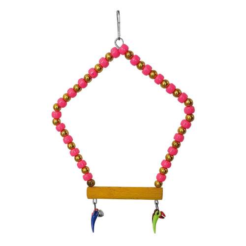 Beşgen Çanlı Muhabbet Kuşu Salıncağı 7-14 cm Renkli Beşgen Çanlı Muhabbet Kuşu Salıncağı 7-14 cm Renkli