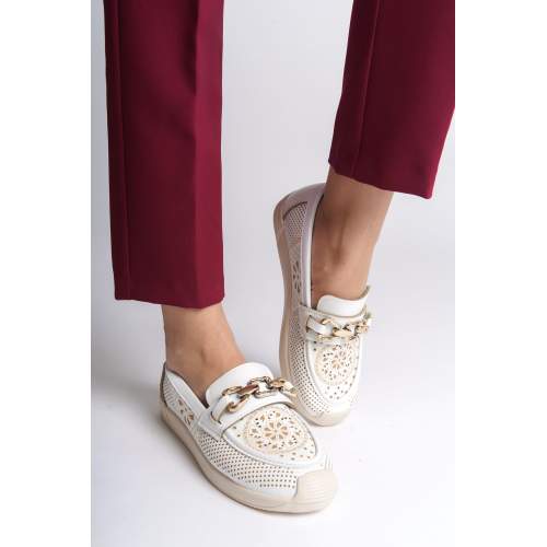 Lisinya948  Bağcıksız Ortopedik Rahat Taban Çiçek Desenli Babet Ayakkabı KT Beyaz Lisinya948  Bağcıksız Ortopedik Rahat Taban Çiçek Desenli Babet Ayakkabı KT Beyaz