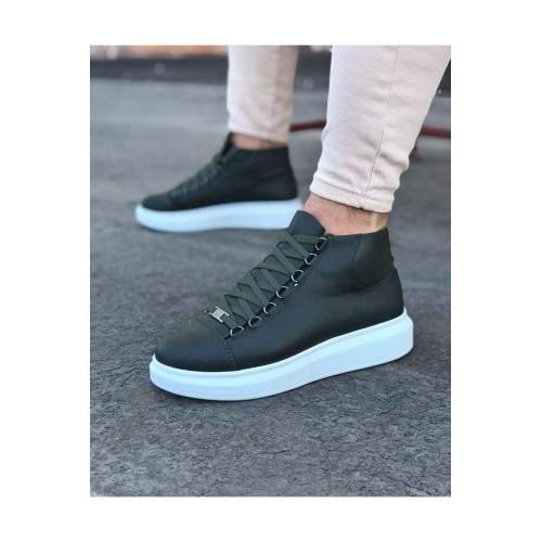 Haki Bağcıklı Sneakers  Yarım Bilek Bot Haki Bağcıklı Sneakers  Yarım Bilek Bot