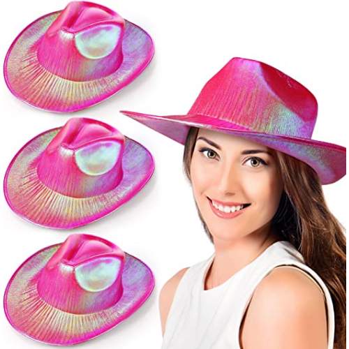 Neon Hologramlı Kovboy Model Parti Şapkası Pembe Yetişkin 39X36X14 cm Neon Hologramlı Kovboy Model Parti Şapkası Pembe Yetişkin 39X36X14 cm