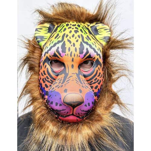 Kahverengi Yeleli Saçlı Renkli Aslan Maskesi Mega Peluş 5 No Kahverengi Yeleli Saçlı Renkli Aslan Maskesi Mega Peluş 5 No