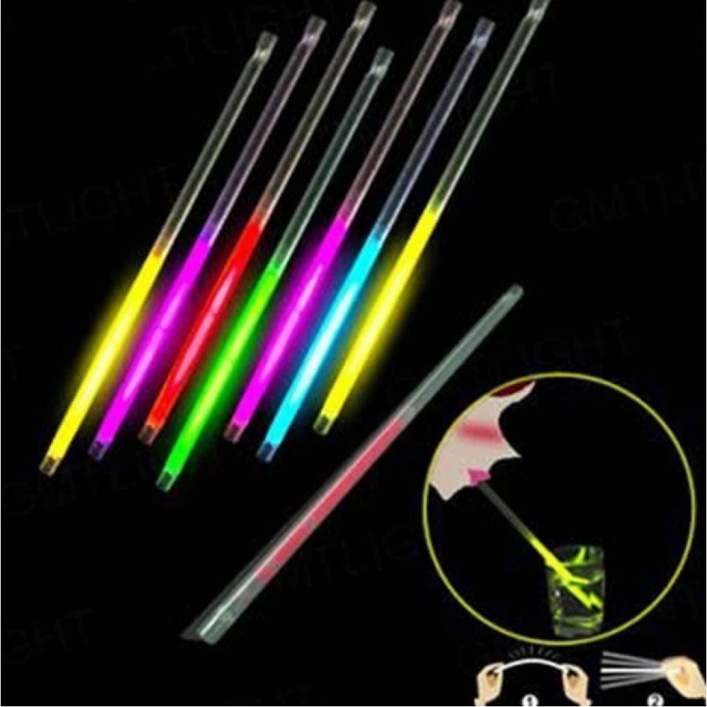 Karanlıkta Parlayan Glow  Fosforlu Pipet 3 Renk 3 Adet