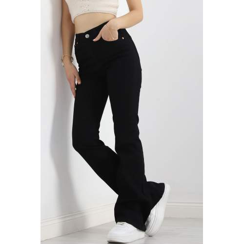 İspanyol Paça Solmayan Kot Pantolon Siyah1 İspanyol Paça Solmayan Kot Pantolon Siyah1