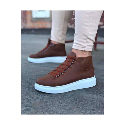 Taba Bağcıklı Sneakers  Yarım Bilek Bot Taba Bağcıklı Sneakers  Yarım Bilek Bot