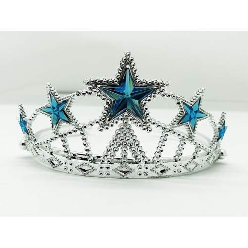 Yıldız Şekilli Elsa Prenses Kraliçe Tacı Mavi Renk Çocuk Boy 5x17 cm Yıldız Şekilli Elsa Prenses Kraliçe Tacı Mavi Renk Çocuk Boy 5x17 cm