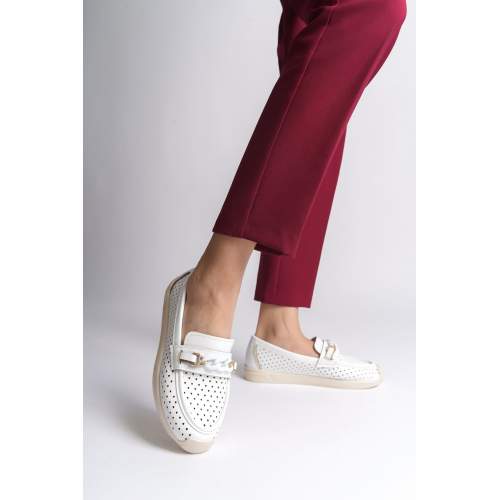 Lisinya948  Bağcıksız Ortopedik Rahat Taban Kalp Desenli Babet Ayakkabı KT Beyaz Lisinya948  Bağcıksız Ortopedik Rahat Taban Kalp Desenli Babet Ayakkabı KT Beyaz